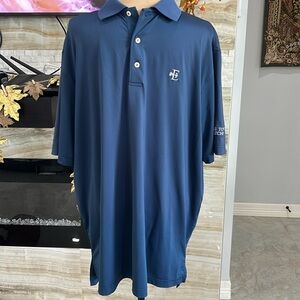 Peter Millar Texas Towne Golf Club‎ Polo. Blue Size L (798)I